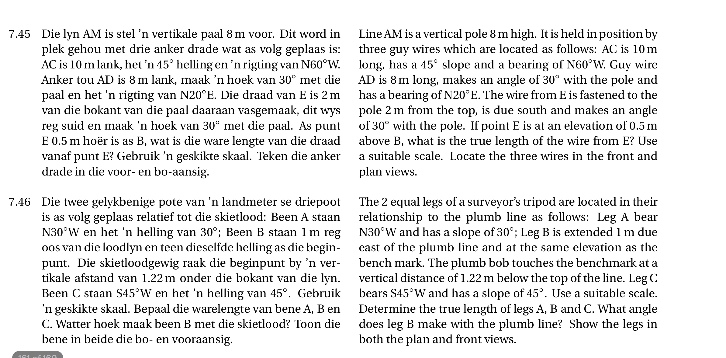 7 . 4 5 Die lyn AM is stel ' n vertikale paal 8 m