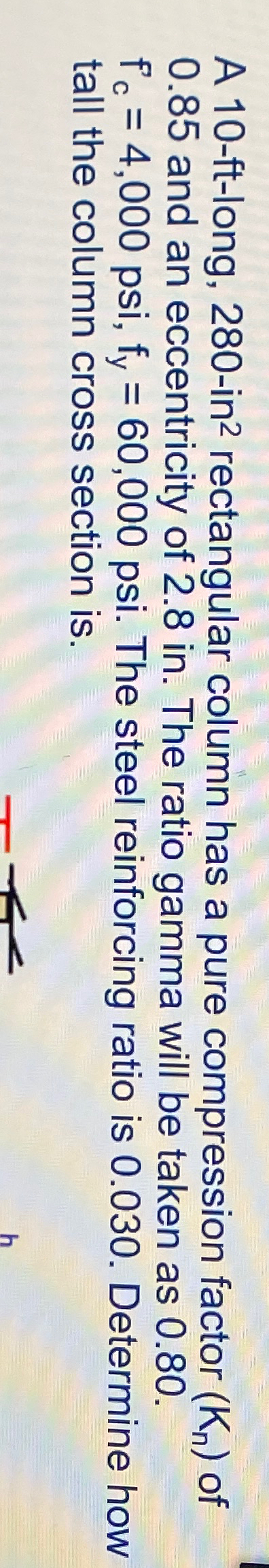 A 1 0 - ft - long, 2 8 0 - in ? 2 rectangular