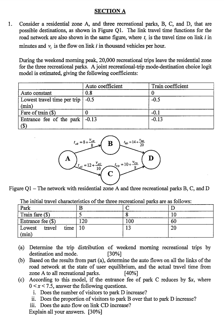 Consider a residential zone A , and three