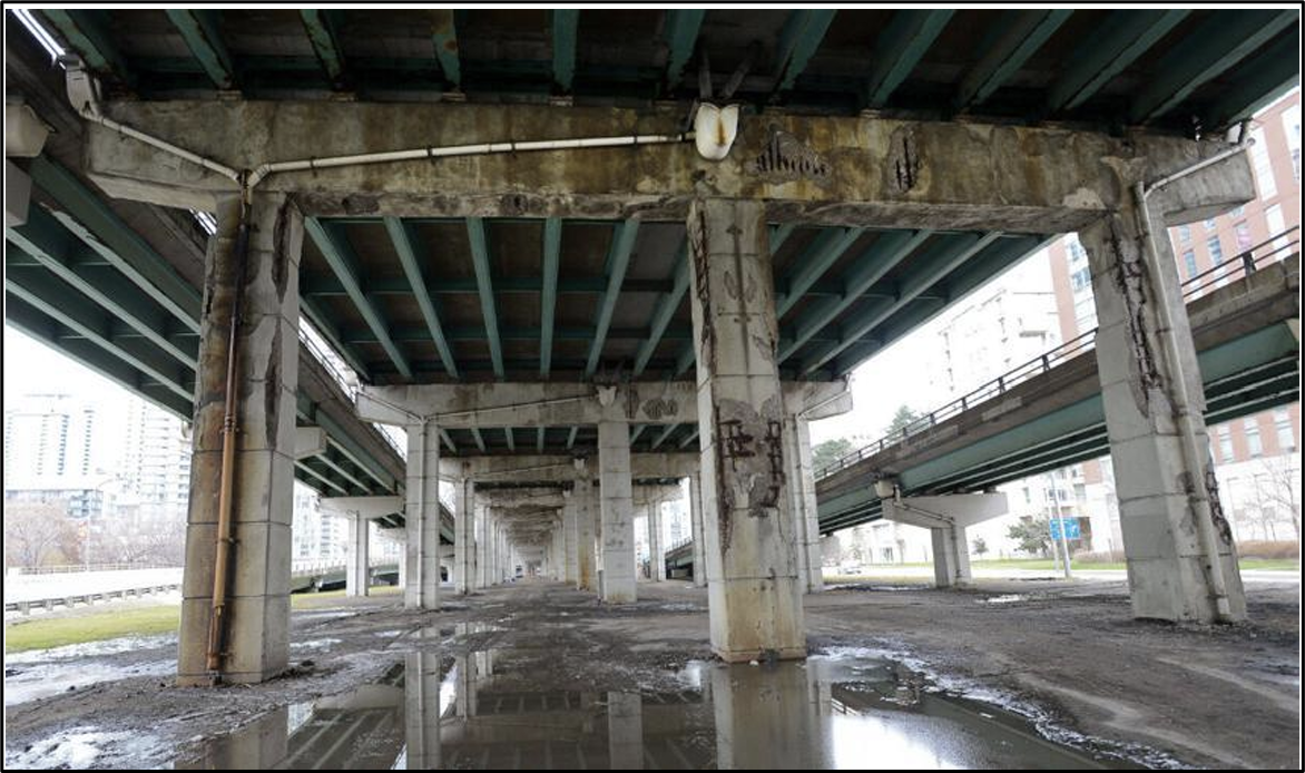 The photograph below shows the support structure