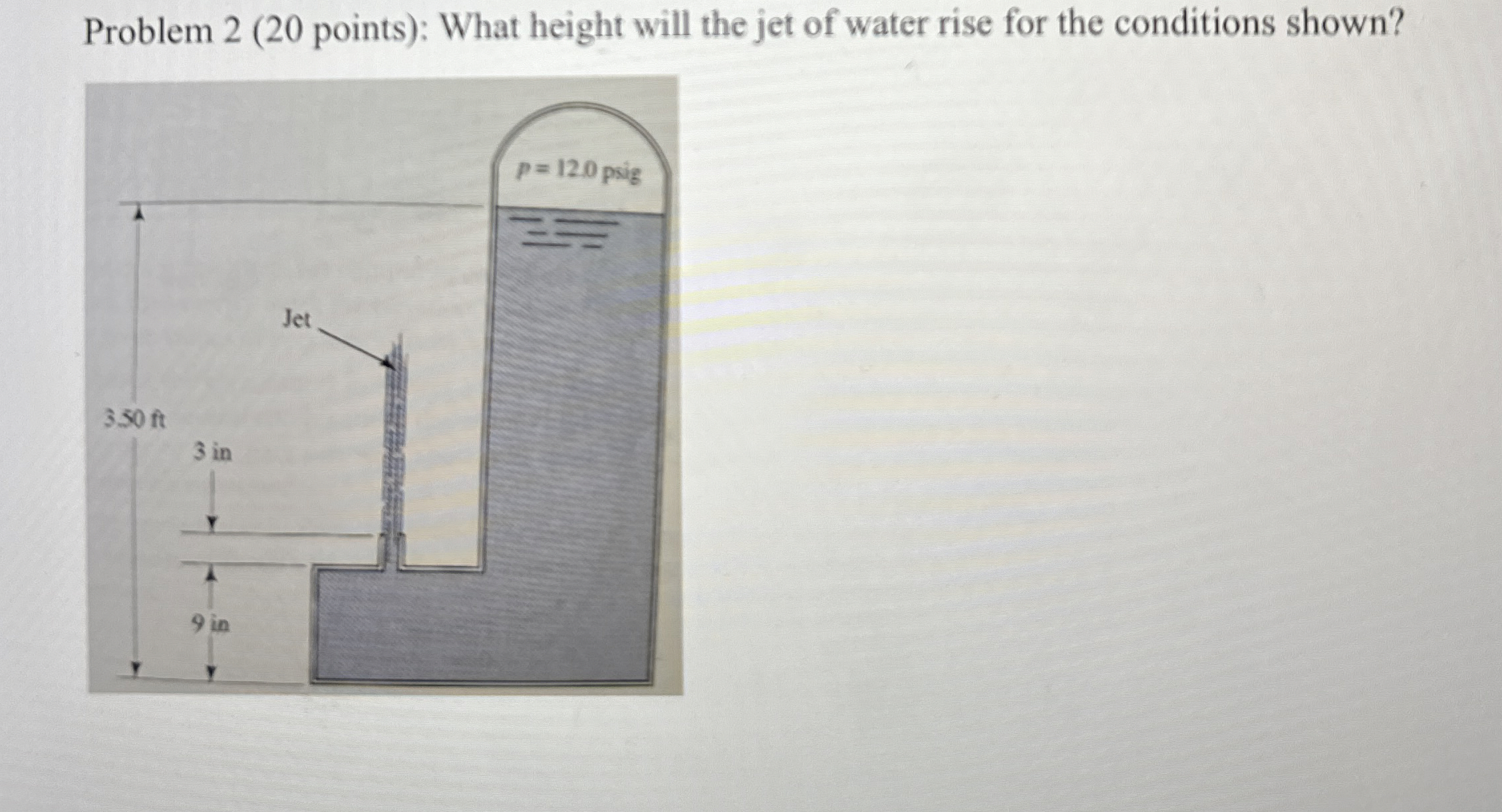 Problem 2 ( 2 0 points ) : What height will the