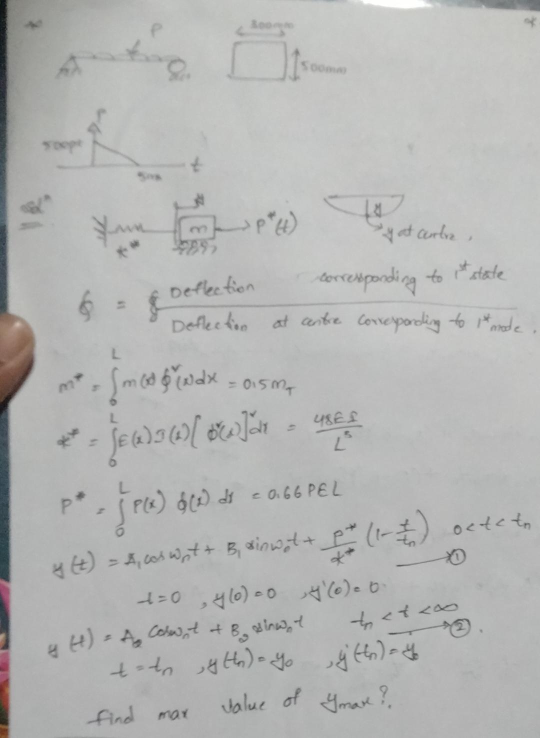 maximum response of elastic one degree of system