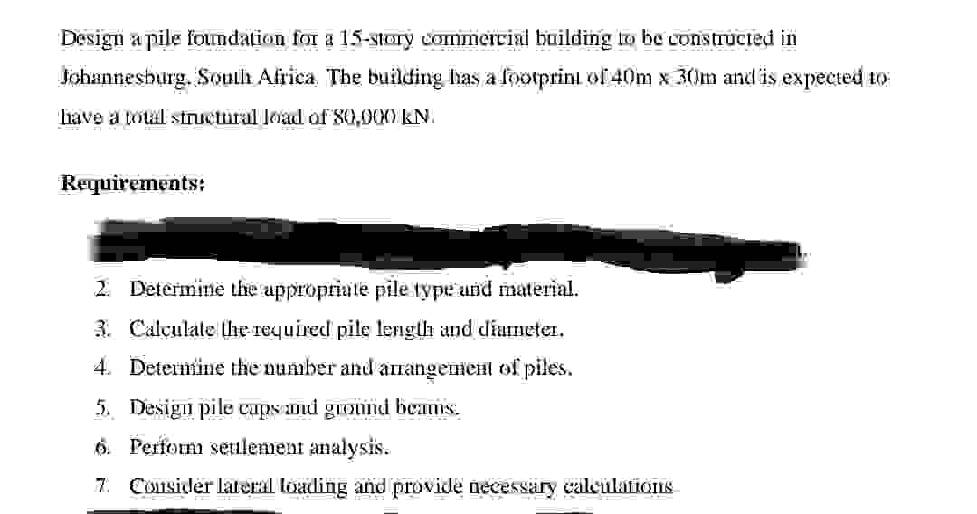 Besign apile foundation for a 1 5 - story