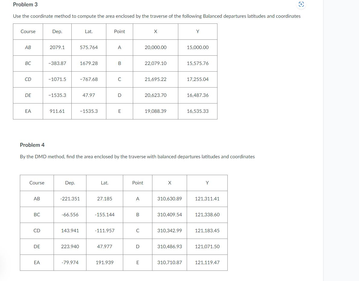 Problem 3 Use the coordinate method to compute
