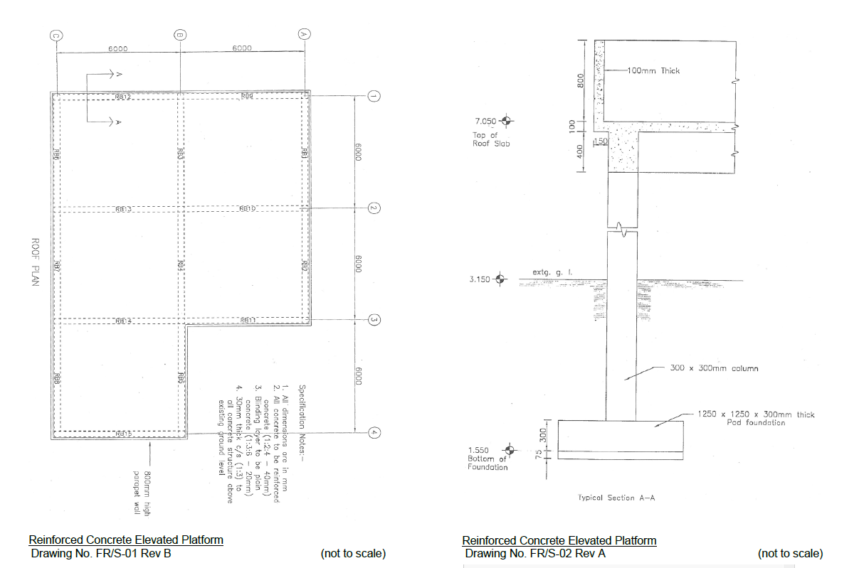 a ) Reinforced Concrete Elevated Platform