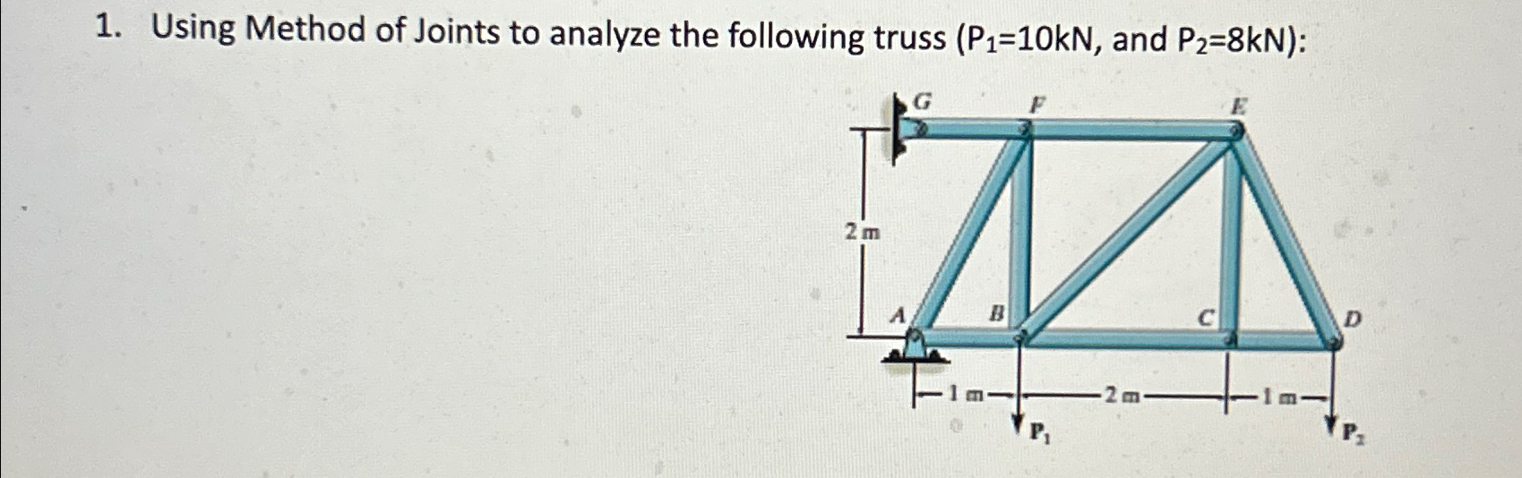 Using Method of Joints to analyze the following