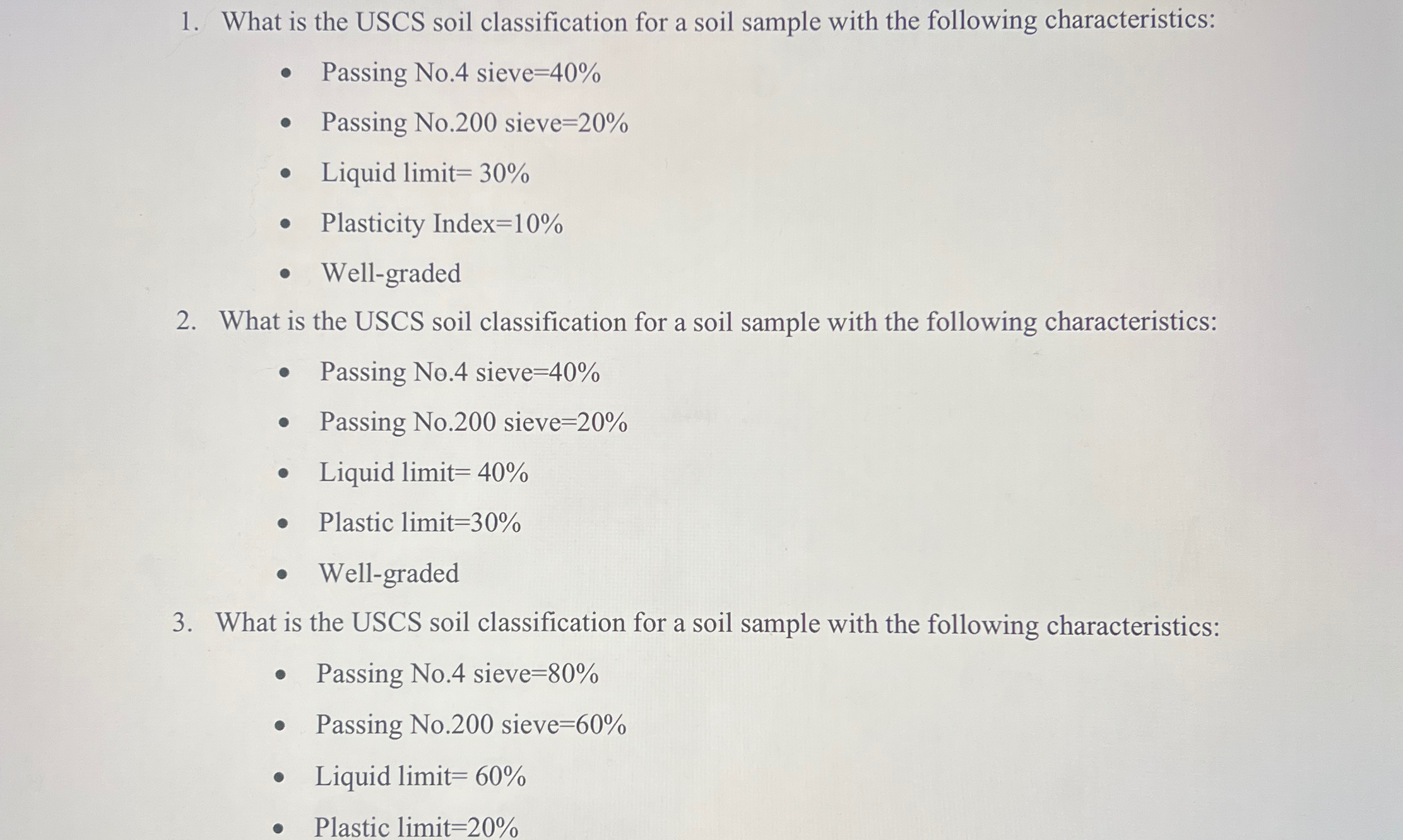 What is the USCS soil classification for a soil