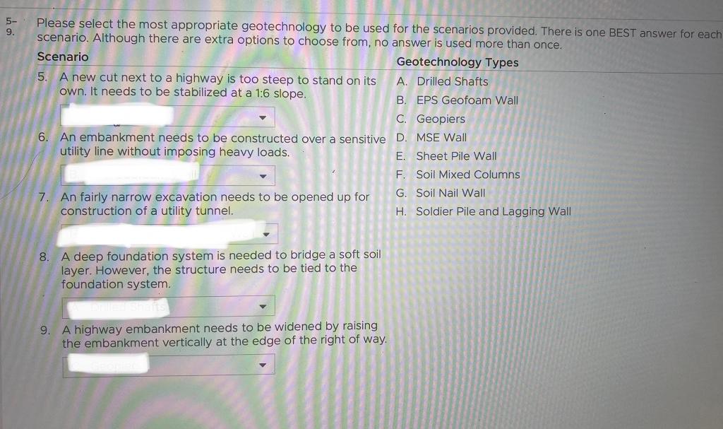 would like tom know what the answers should be