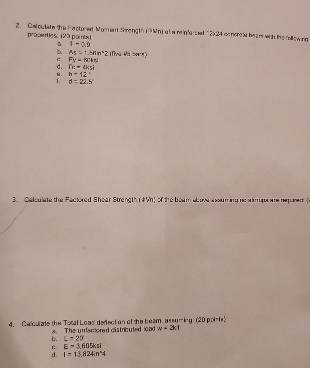 Calculate the Factored Moment Strength ( M n ) of