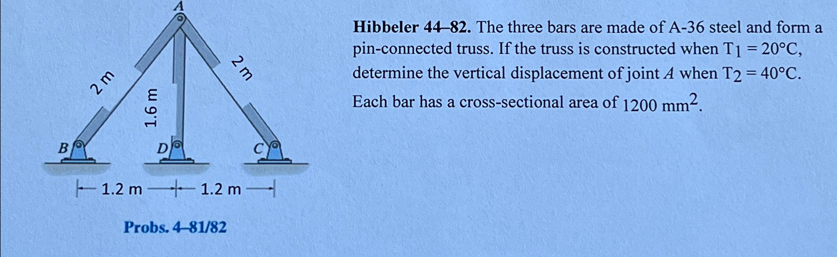 Hibbeler 4 4 - 8 2 . The three bars are made of A