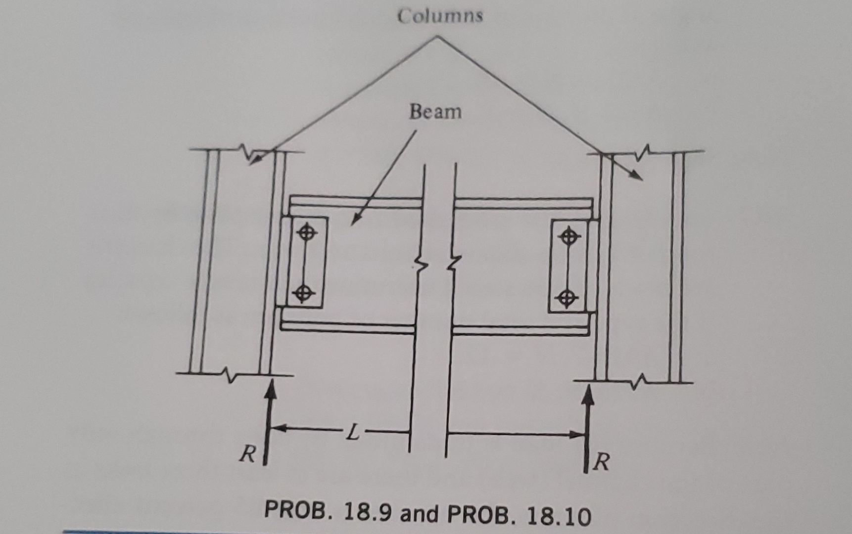 1 8 . 1 0 A W 1 8 4 0 beam is connected to two W
