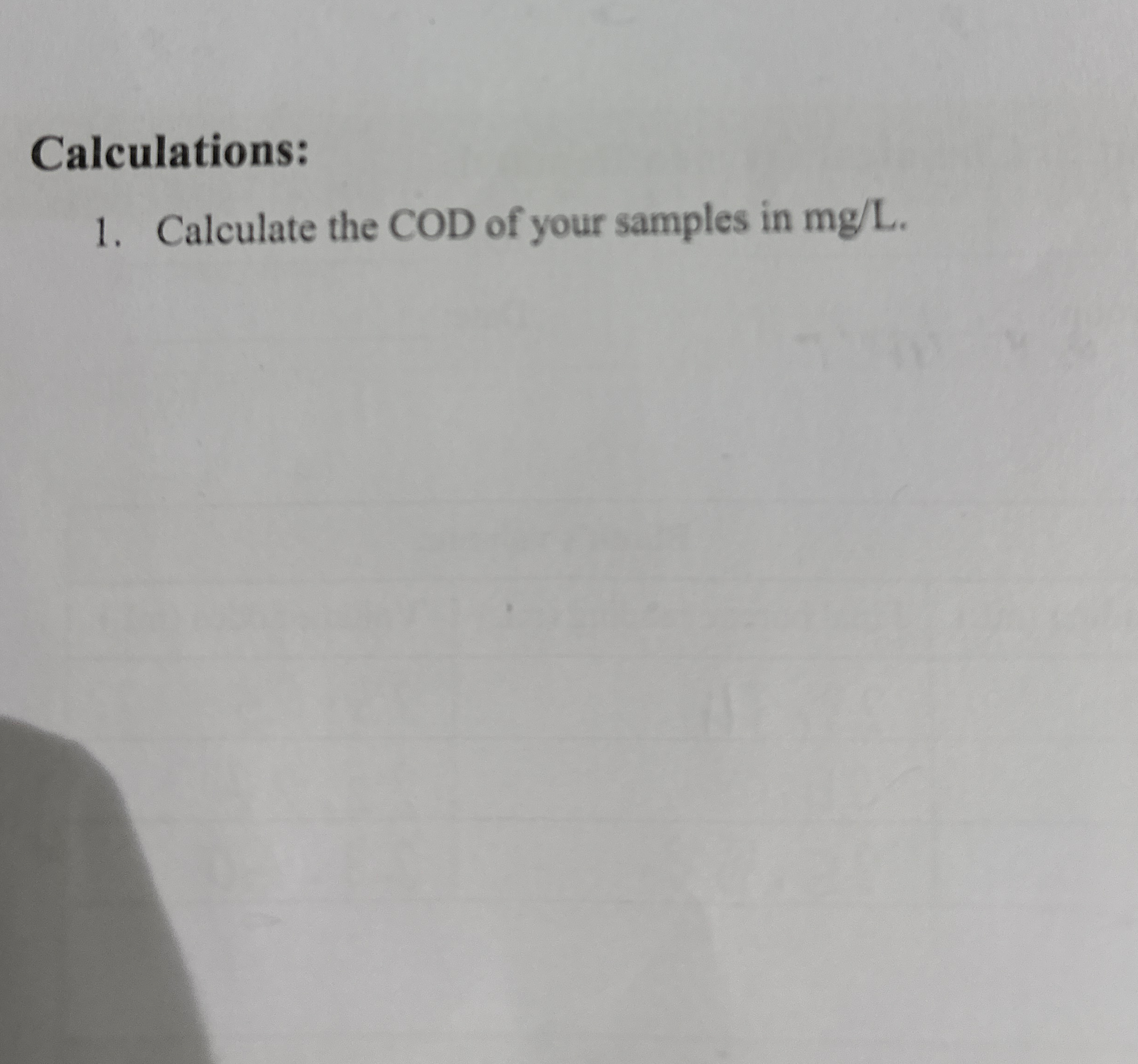 Calculations: Calculate the COD of your samples