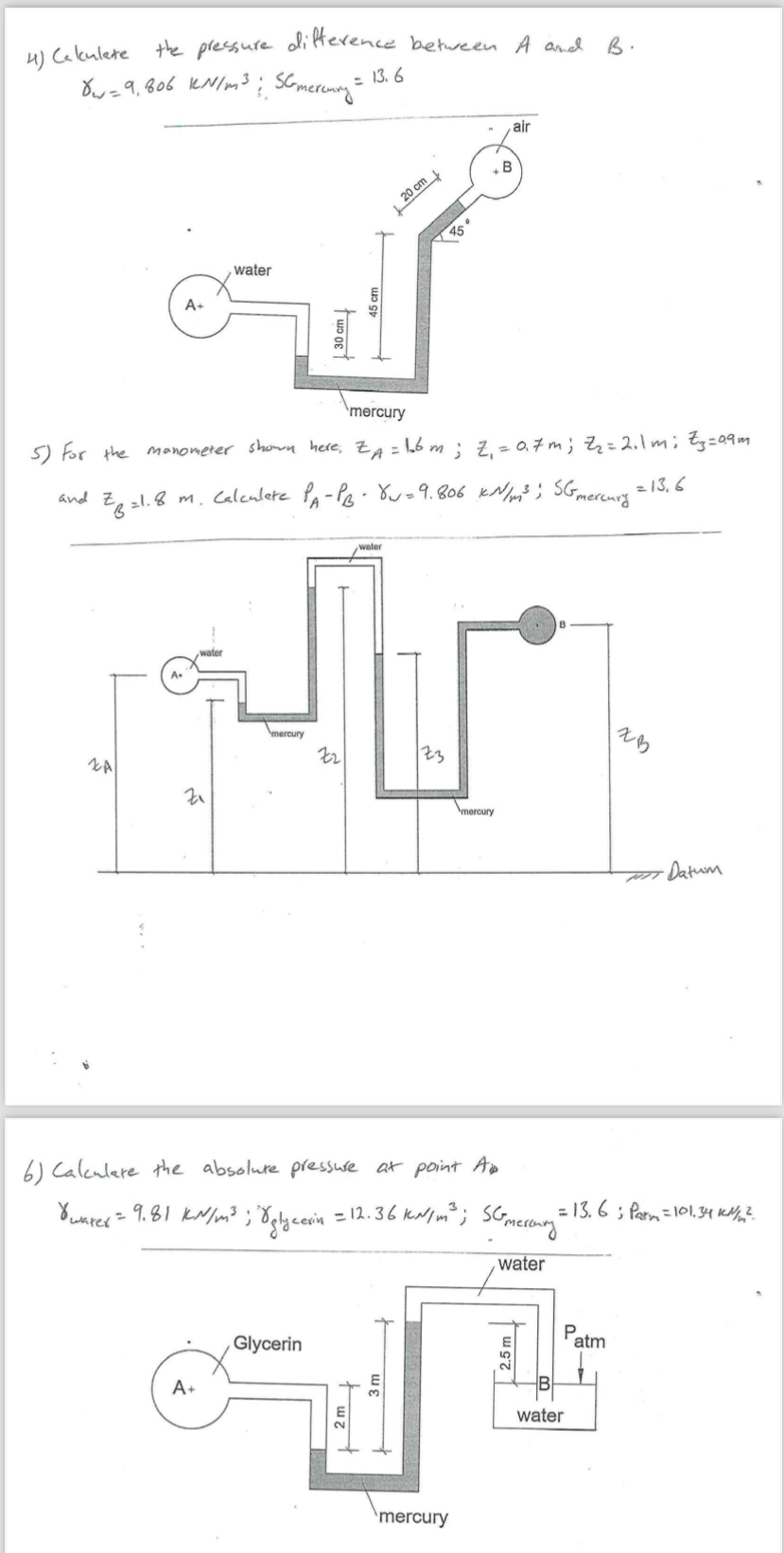 Estimate the absolute and relative pressure at