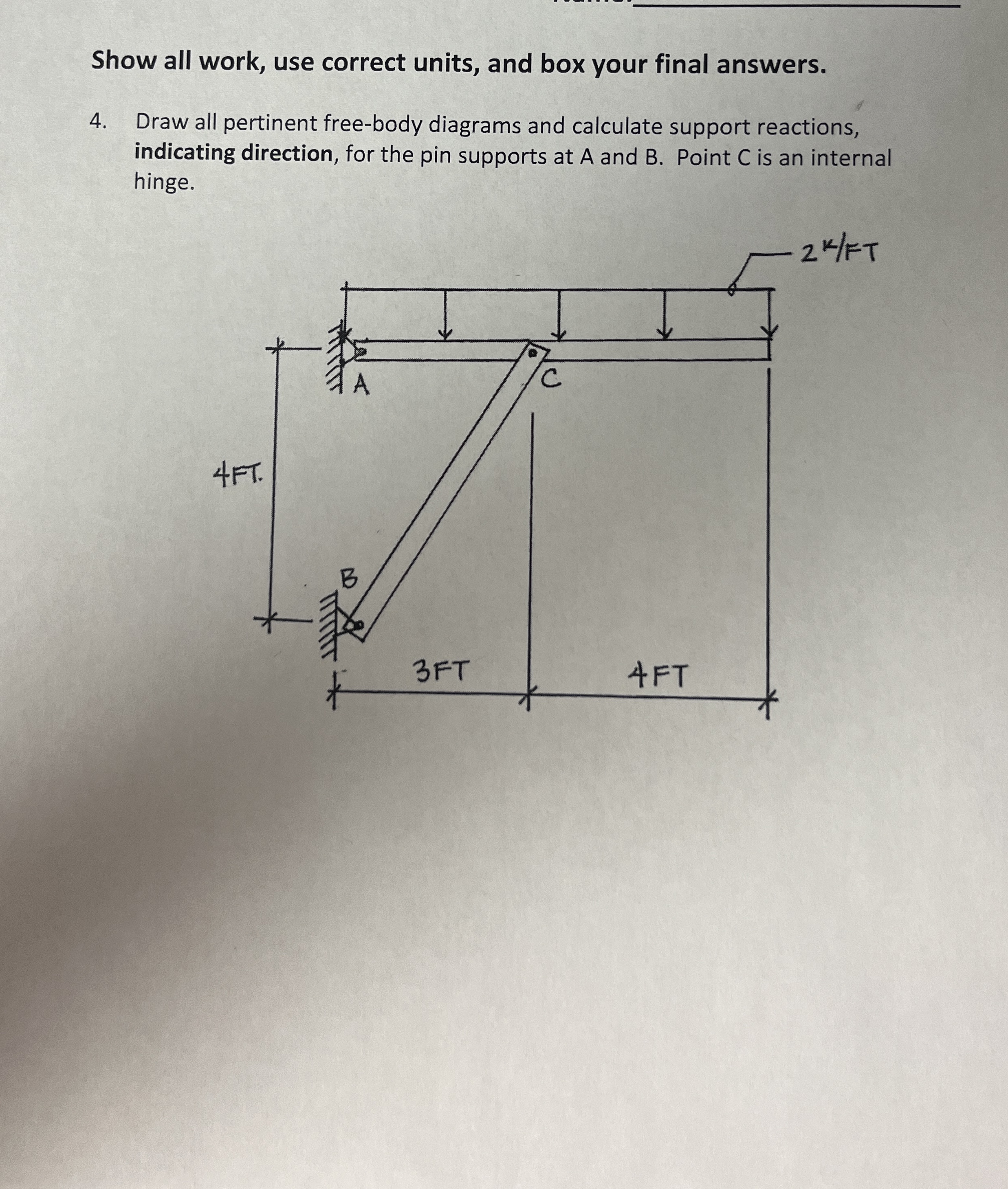 Show all work, use correct units, and box your