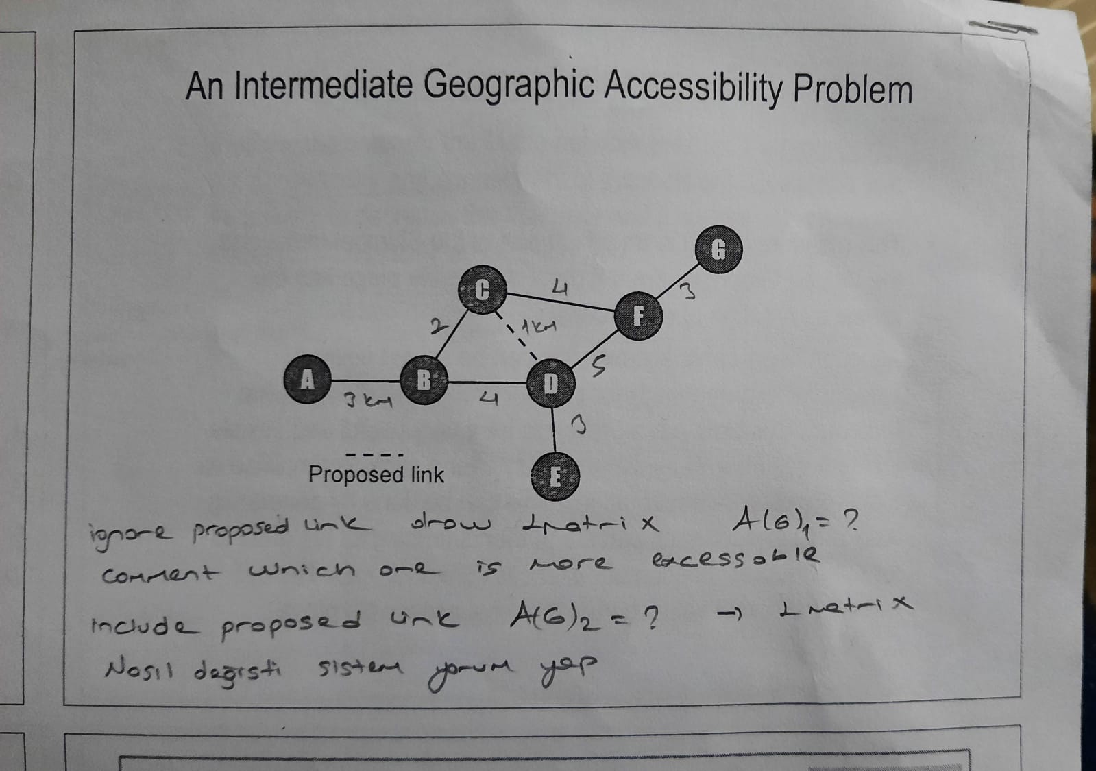 An Intermediate Geographic Accessibility Problem