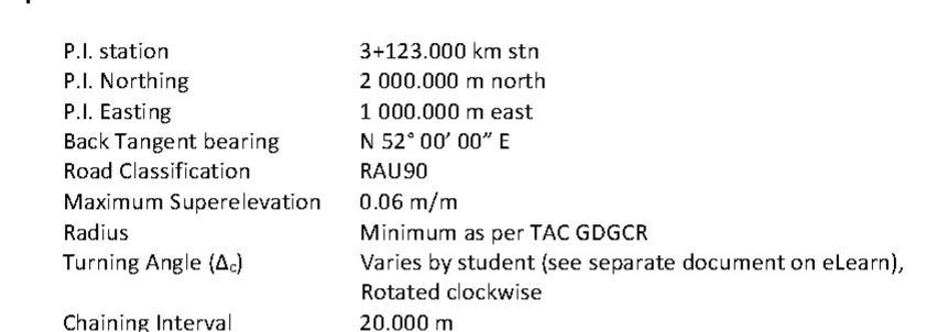 determine the northing and easting coordinates