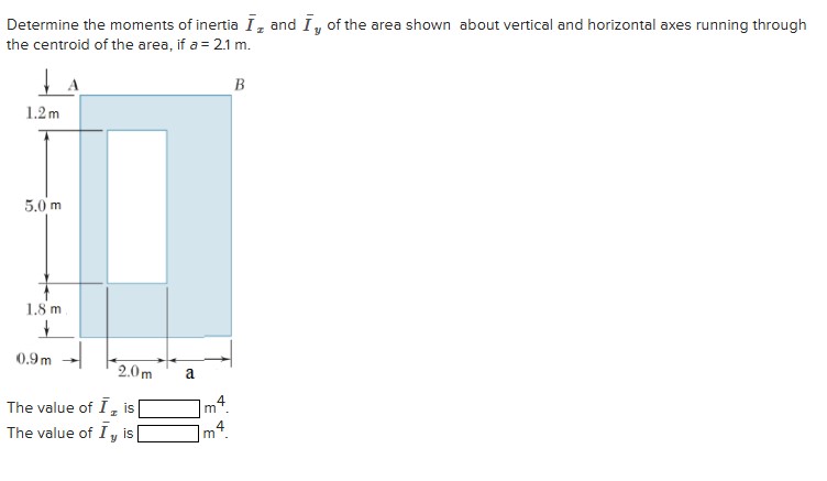 Determine the moment of inertia and the radius of