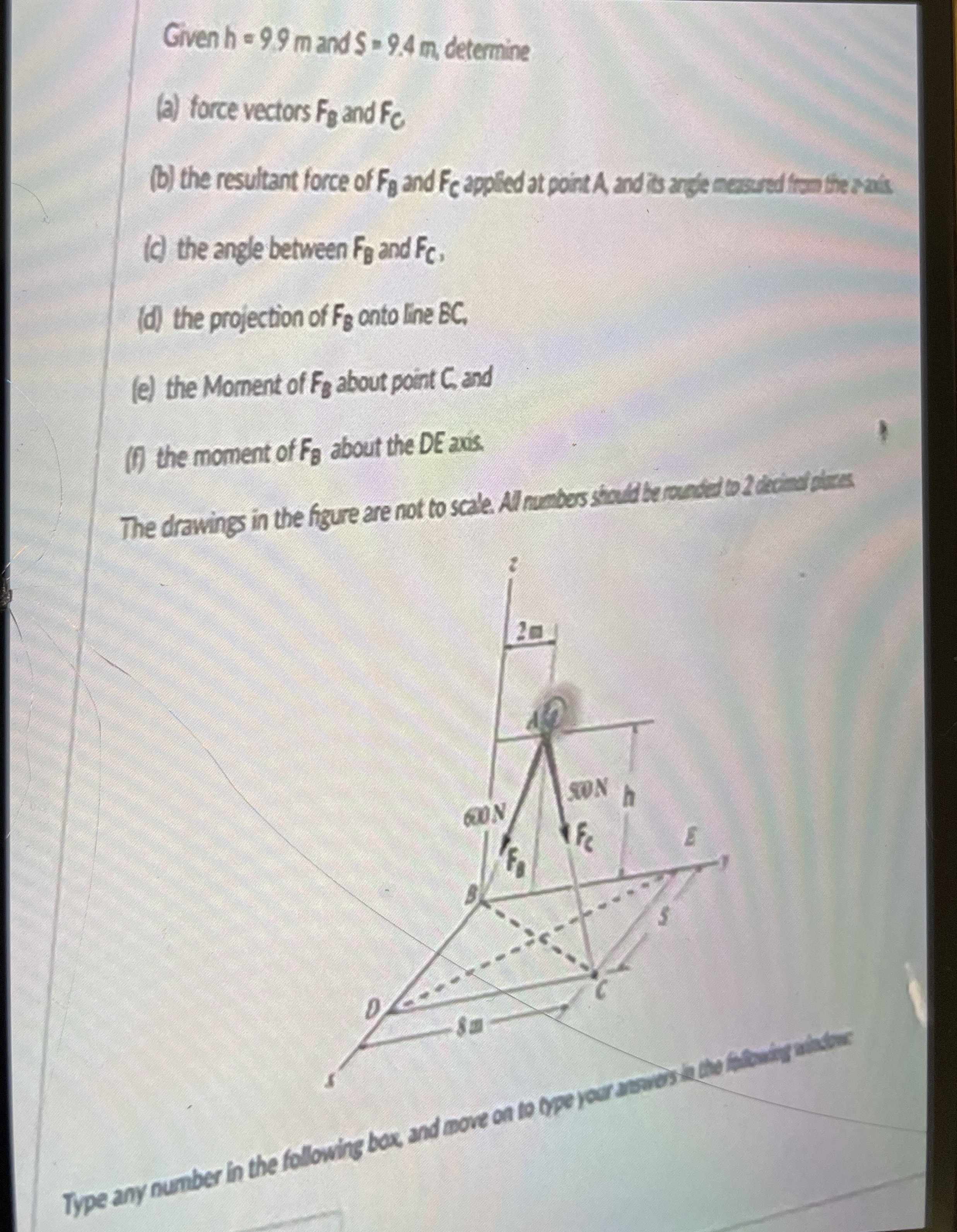 Given h = 9 . 9 m and S = 9 . 4 m determine ( a )