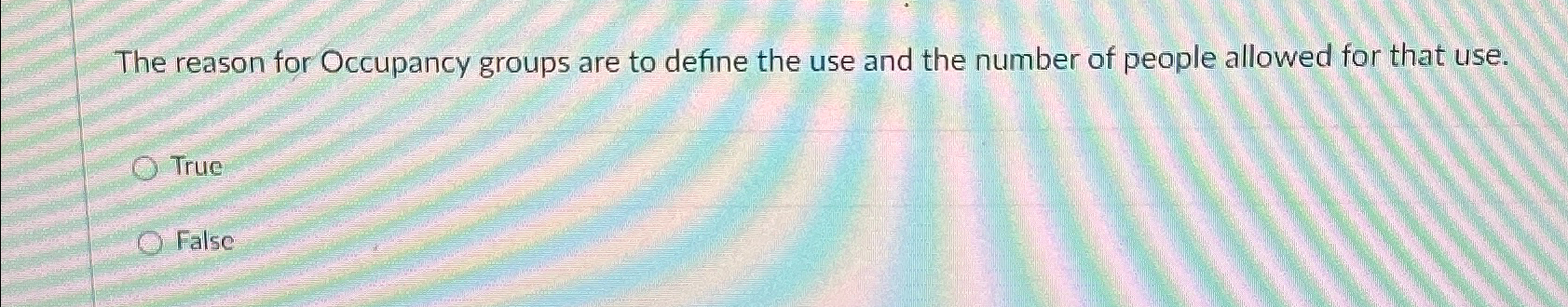 The reason for Occupancy groups are to define the