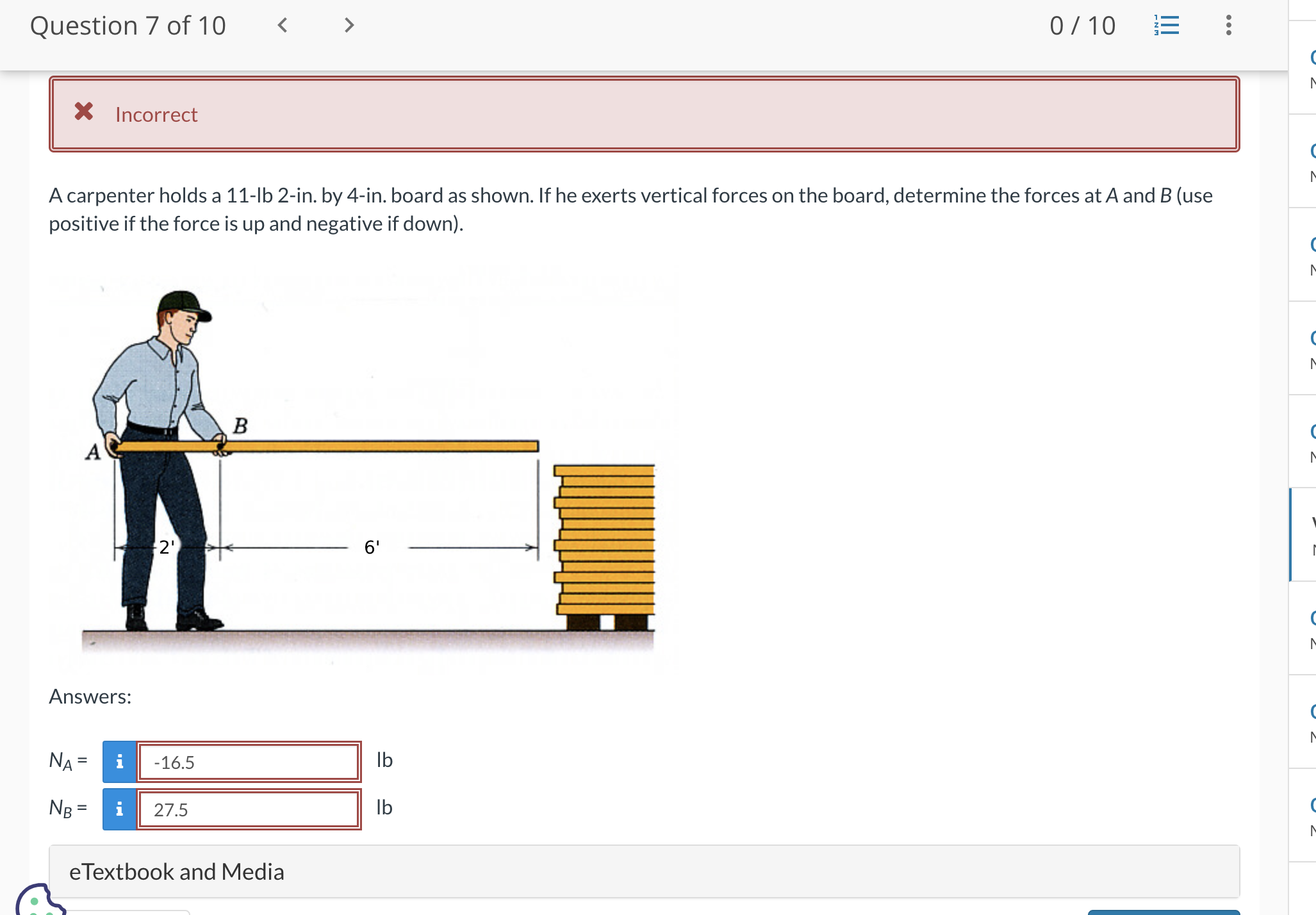 x Incorrect A carpenter holds a 1 1 - lb 2 - in .