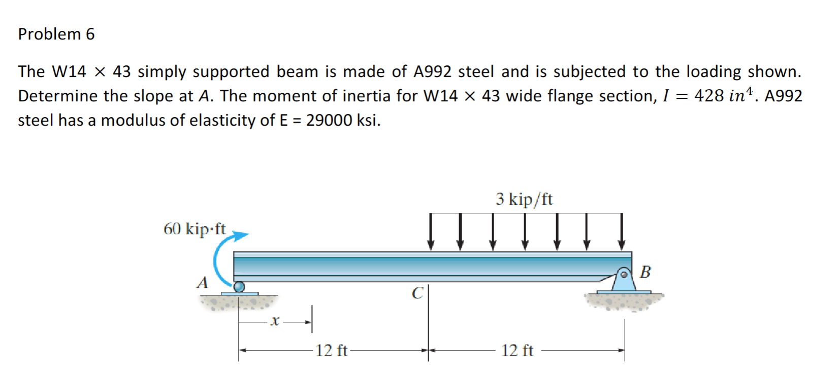 Problem 6 The W 1 4 4 3 simply supported beam is