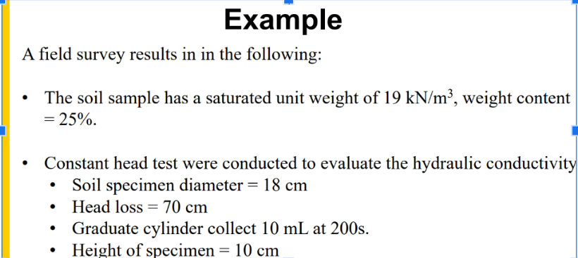 Example A field survey results in in the