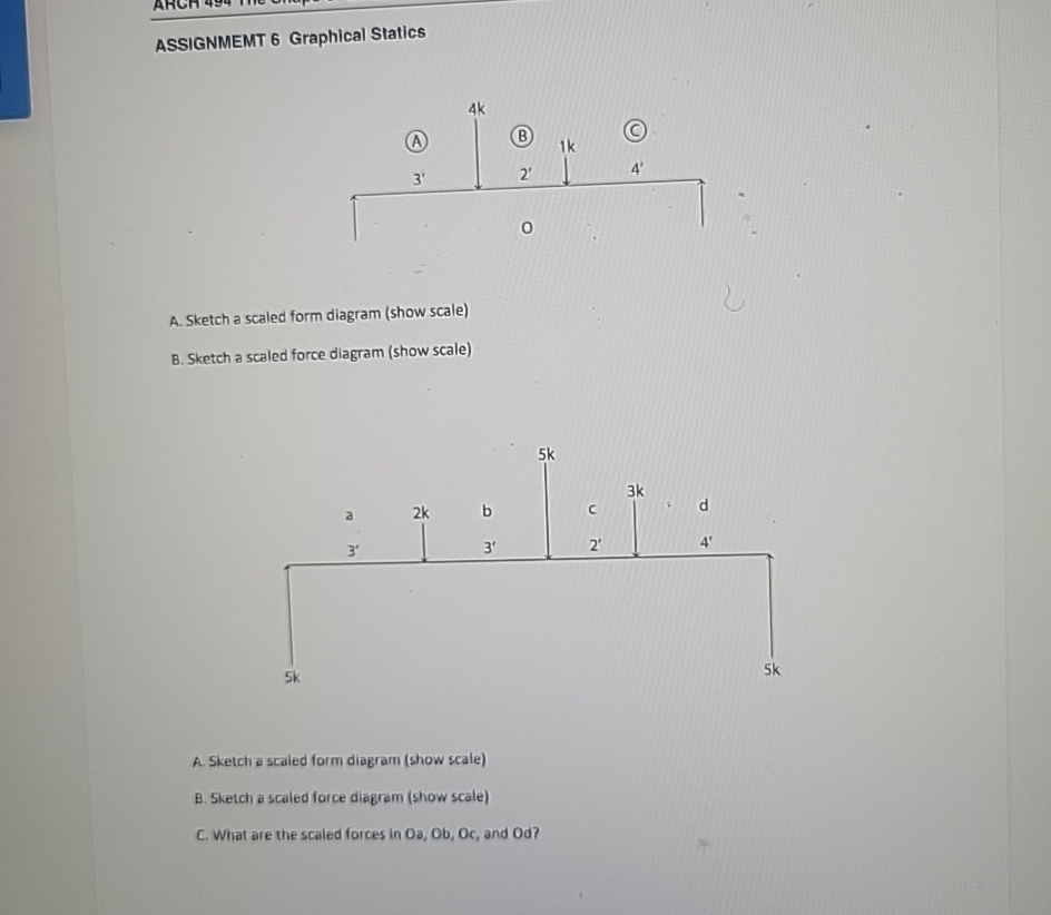ASSIGNMEMT 6 Graphical Statics A . Sketch a