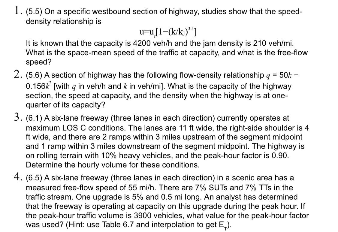 ( 5 . 5 ) On a specific westbound section of