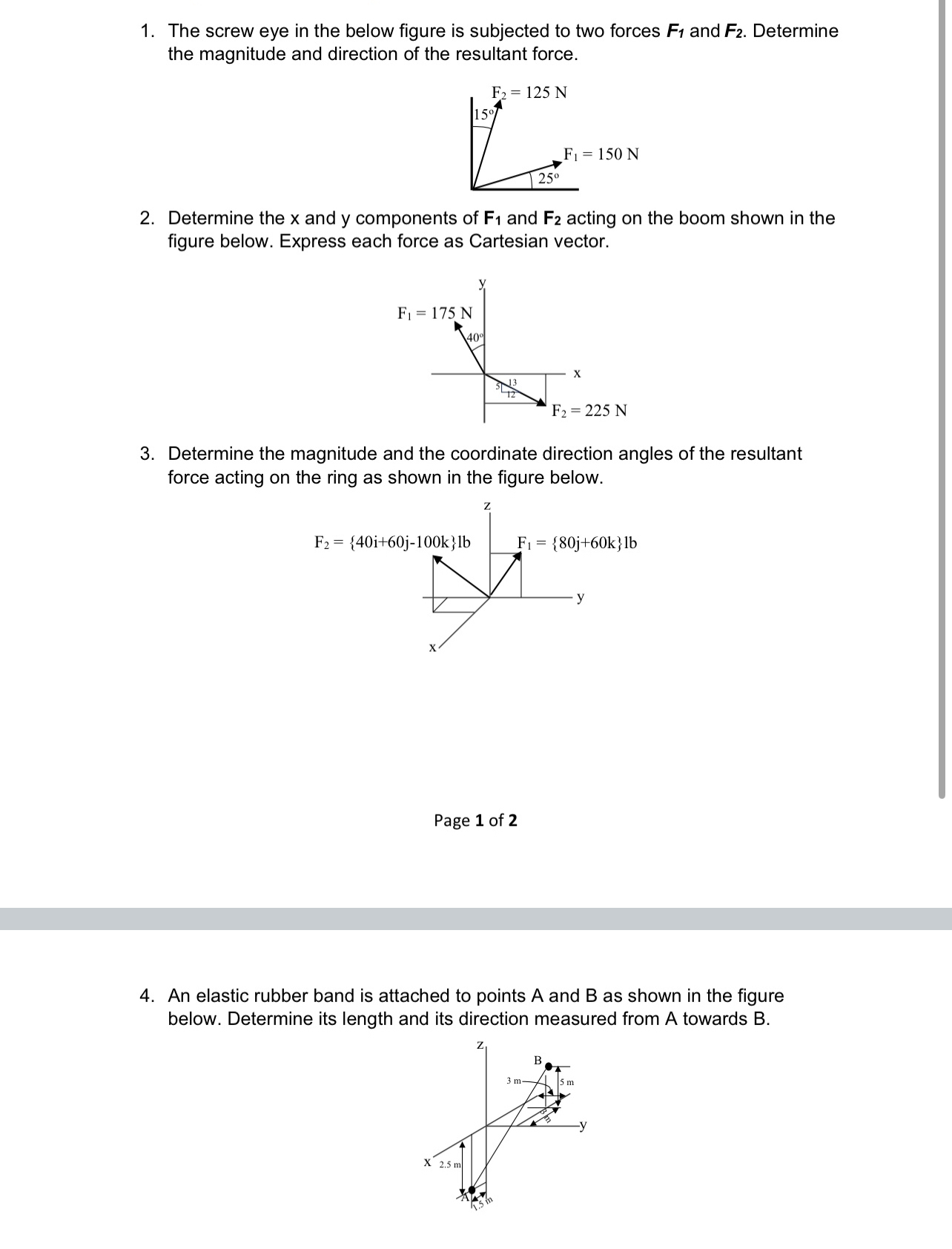 The screw eye in the below figure is subjected to