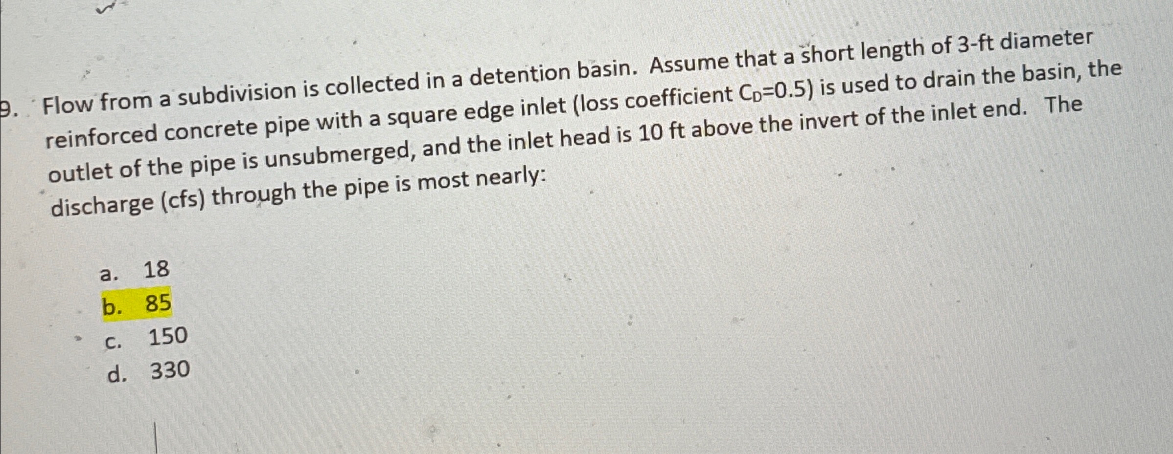 Flow from a subdivision is collected in a