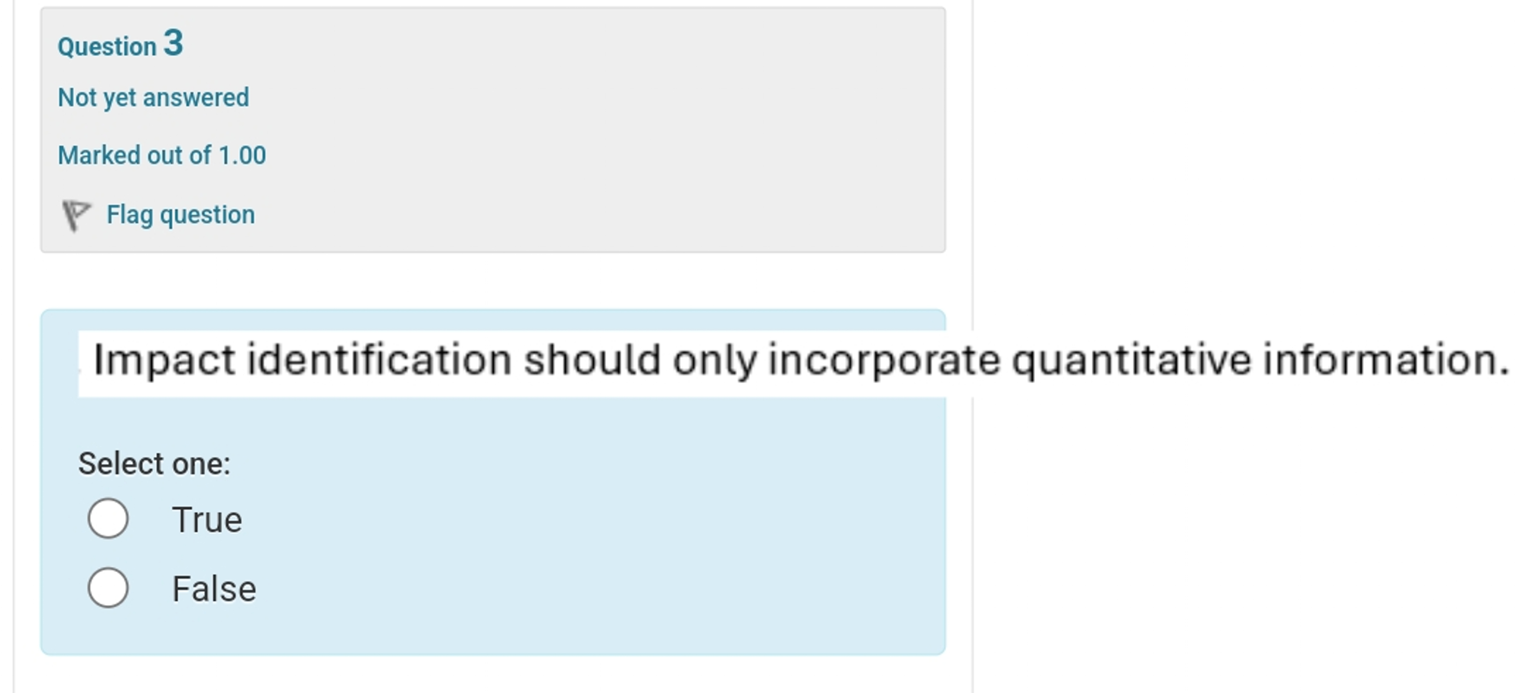 Impact identification should only incorporate
