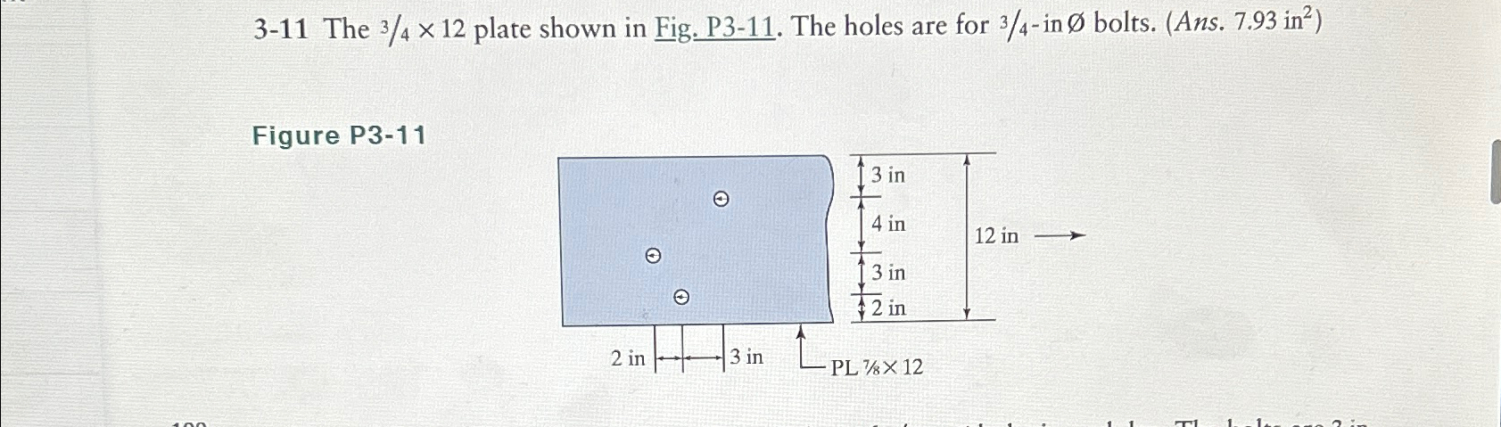 3 - 1 1 The 3 4 1 2 plate shown in Fig. P 3 - 1 1