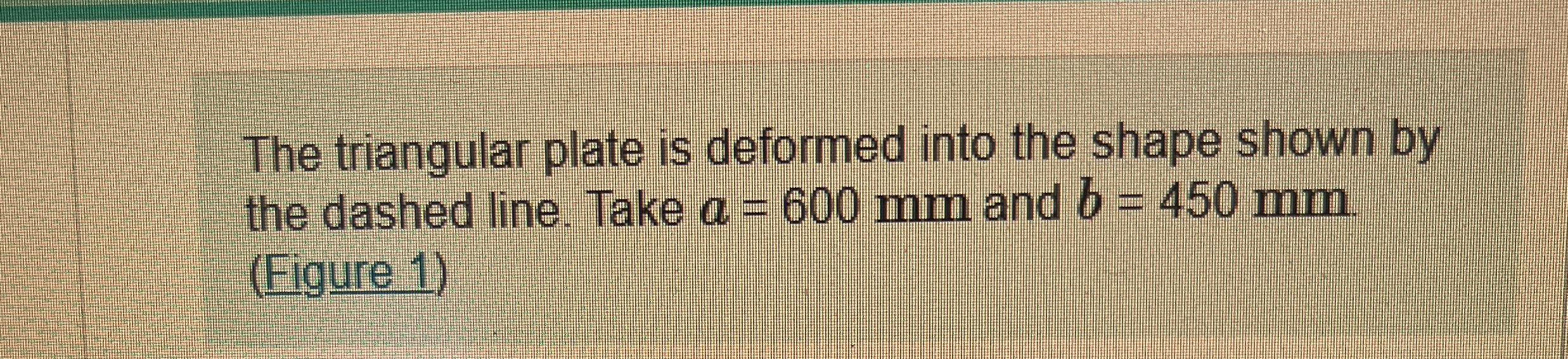 The triangular plate is deformed into the shape