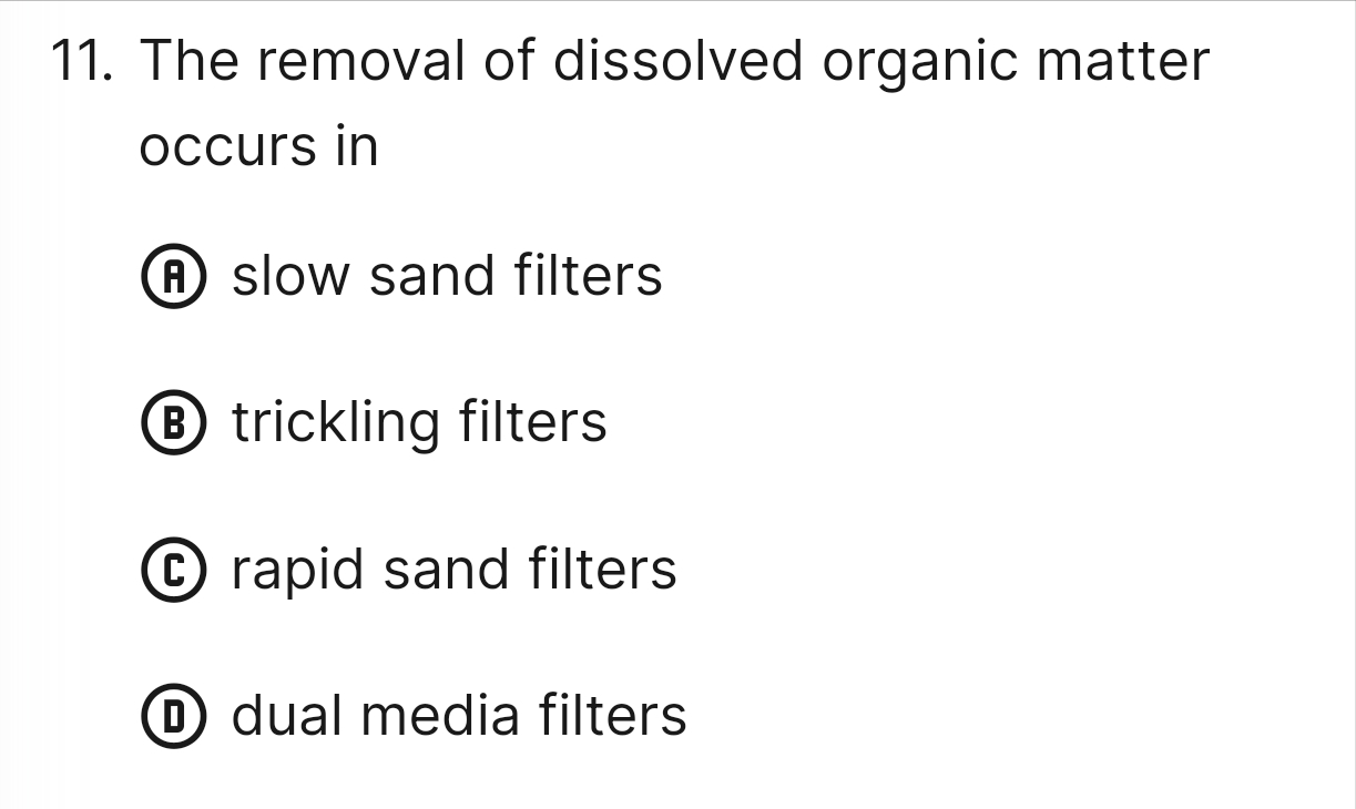 The removal of dissolved organic matter occurs in