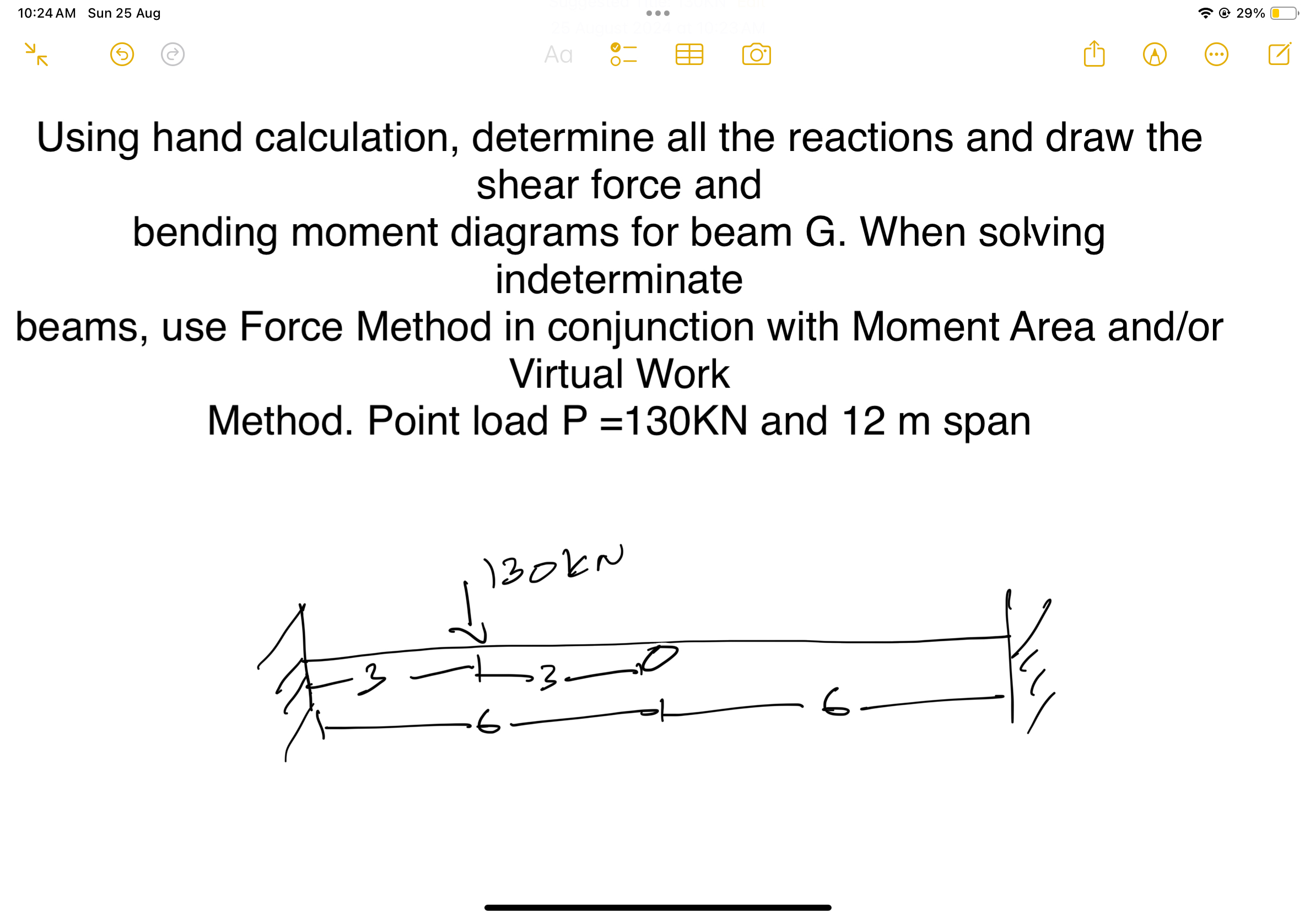 Using hand calculation, determine all the
