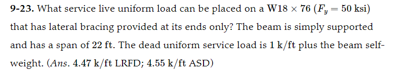 Problem 9 - 2 3 Do only LRFD . Address only