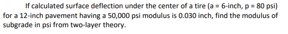 If calculated surface deflection under the center