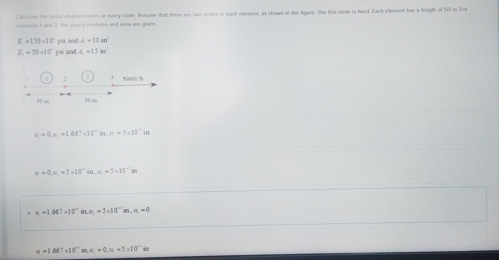 Calculate the nodal displacements at every node.