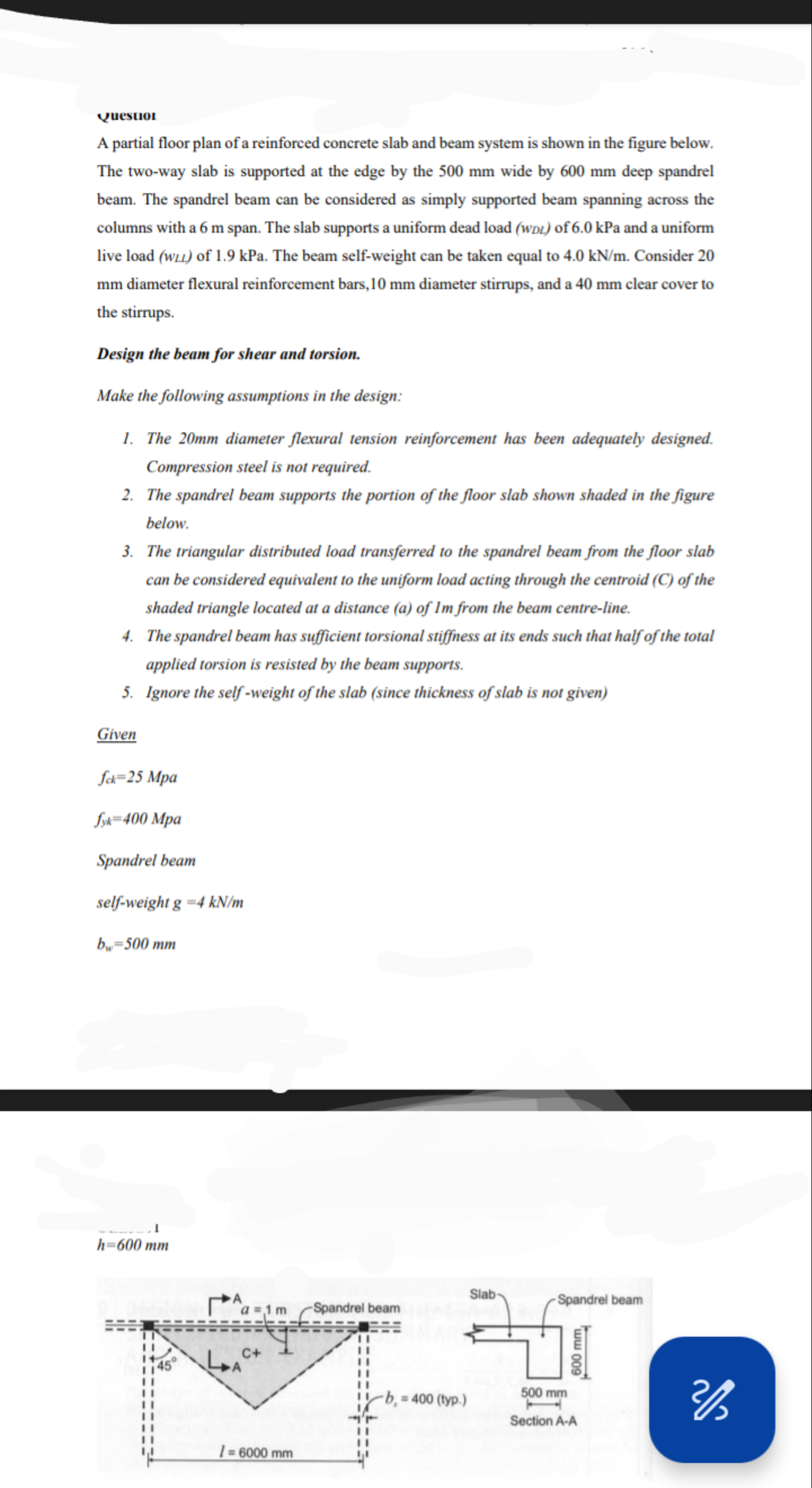 Quest 1 or A partial floor plan of a reinforced