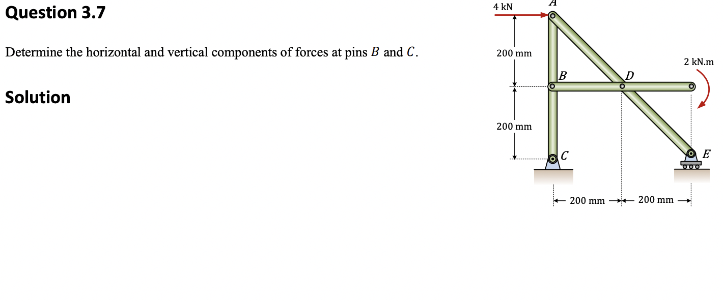 Question 3 . 7 Determine the horizontal and