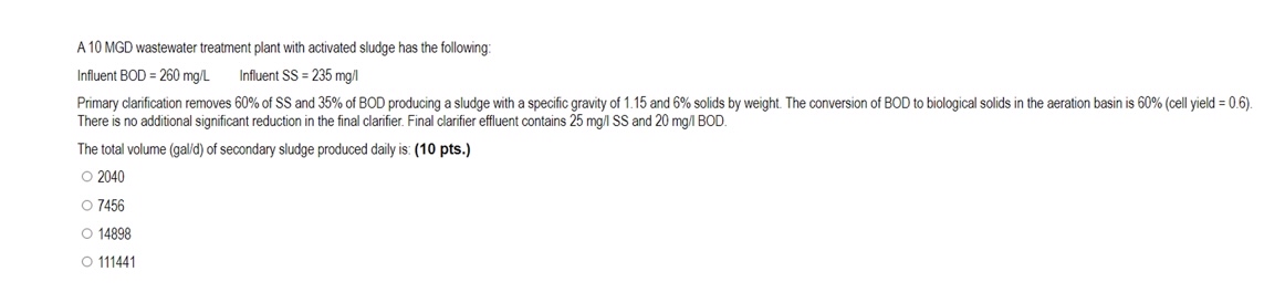 A 1 0 MGD wastewater treatment plant with