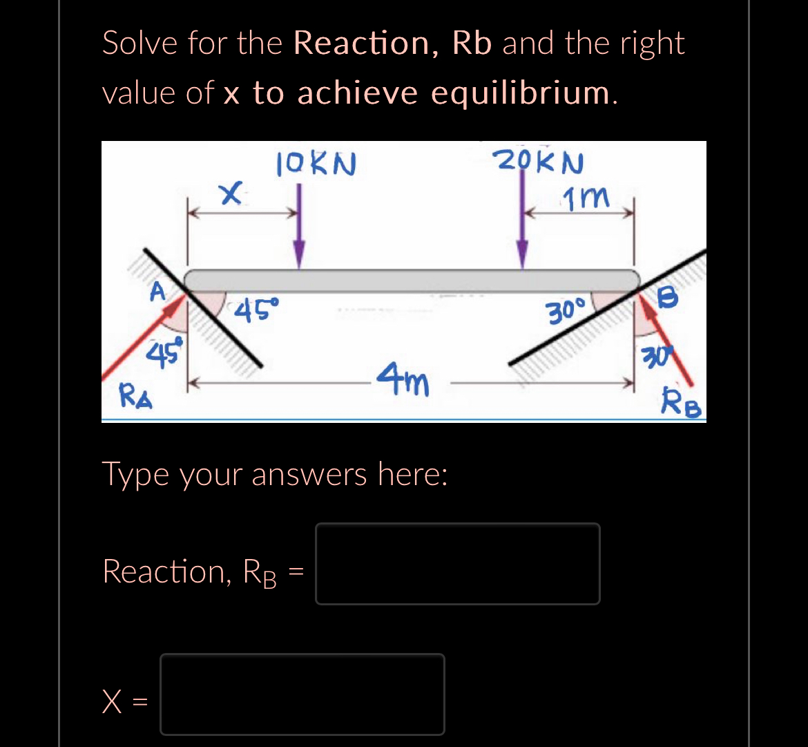 Solve for the Reaction, R b and the right value