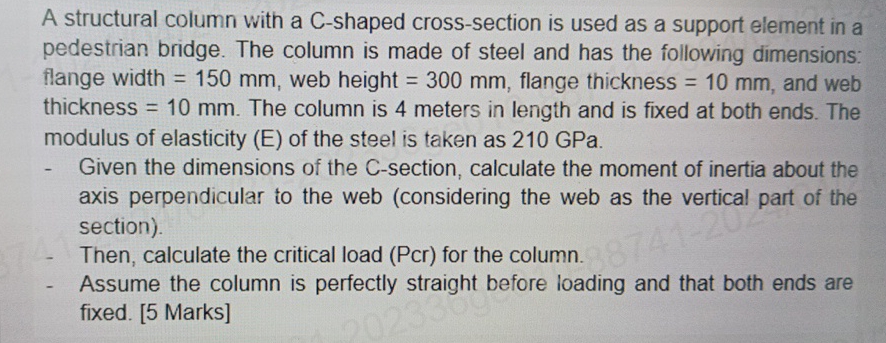 A structural column with a C - shaped cross -