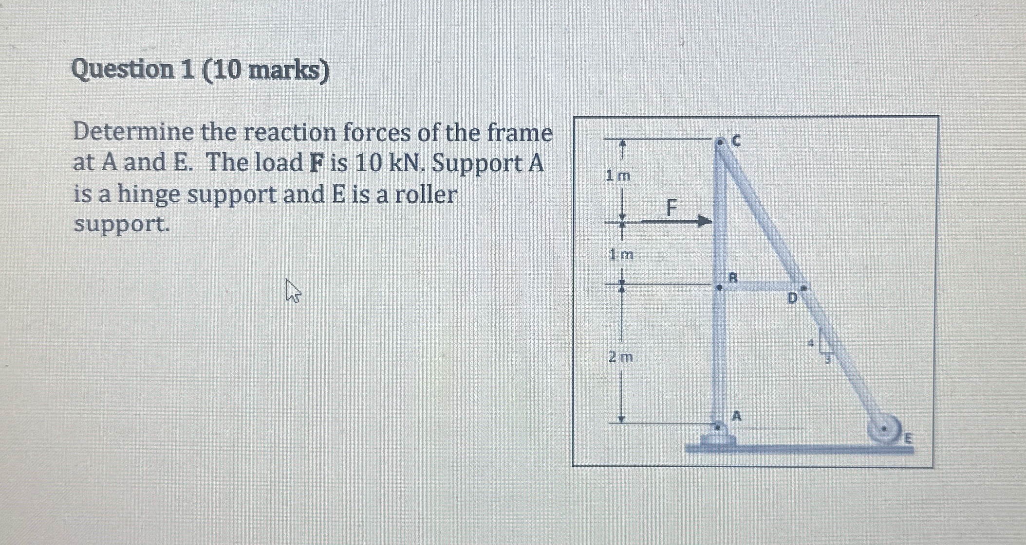 Question 1 ( 1 0 marks ) Determine the reaction