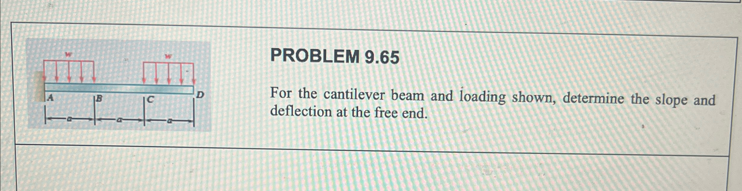 PROBLEM 9 . 6 5 For the cantilever beam and