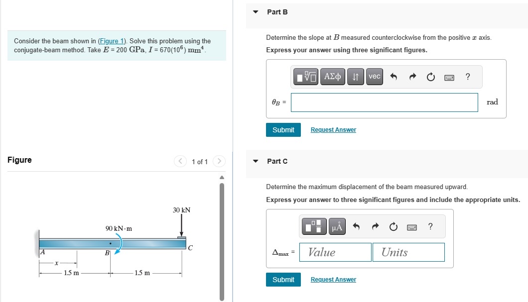 Part B Consider the beam shown in ( Figure 1 ) .