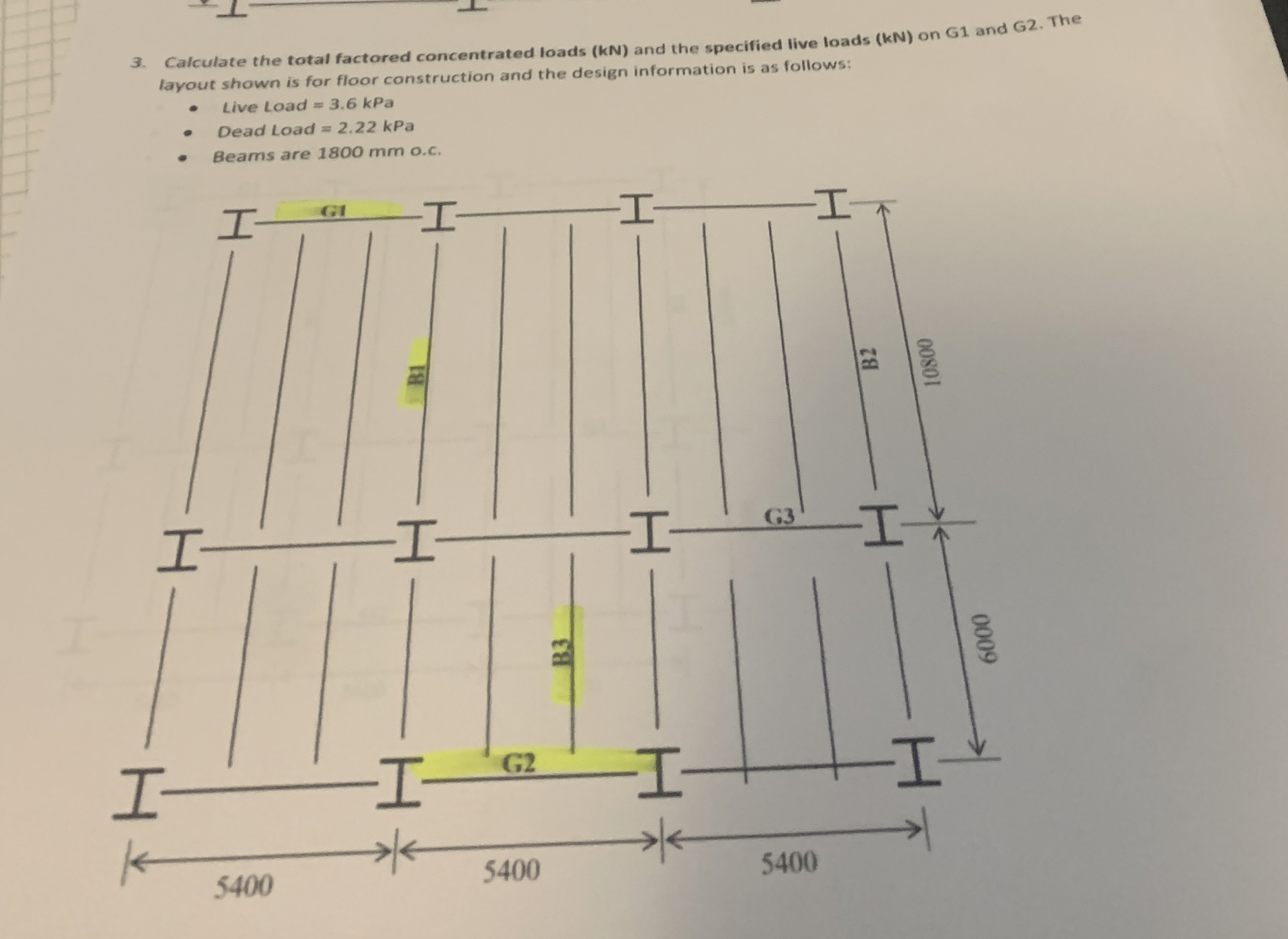 Calculate the total factored concentrated loads (