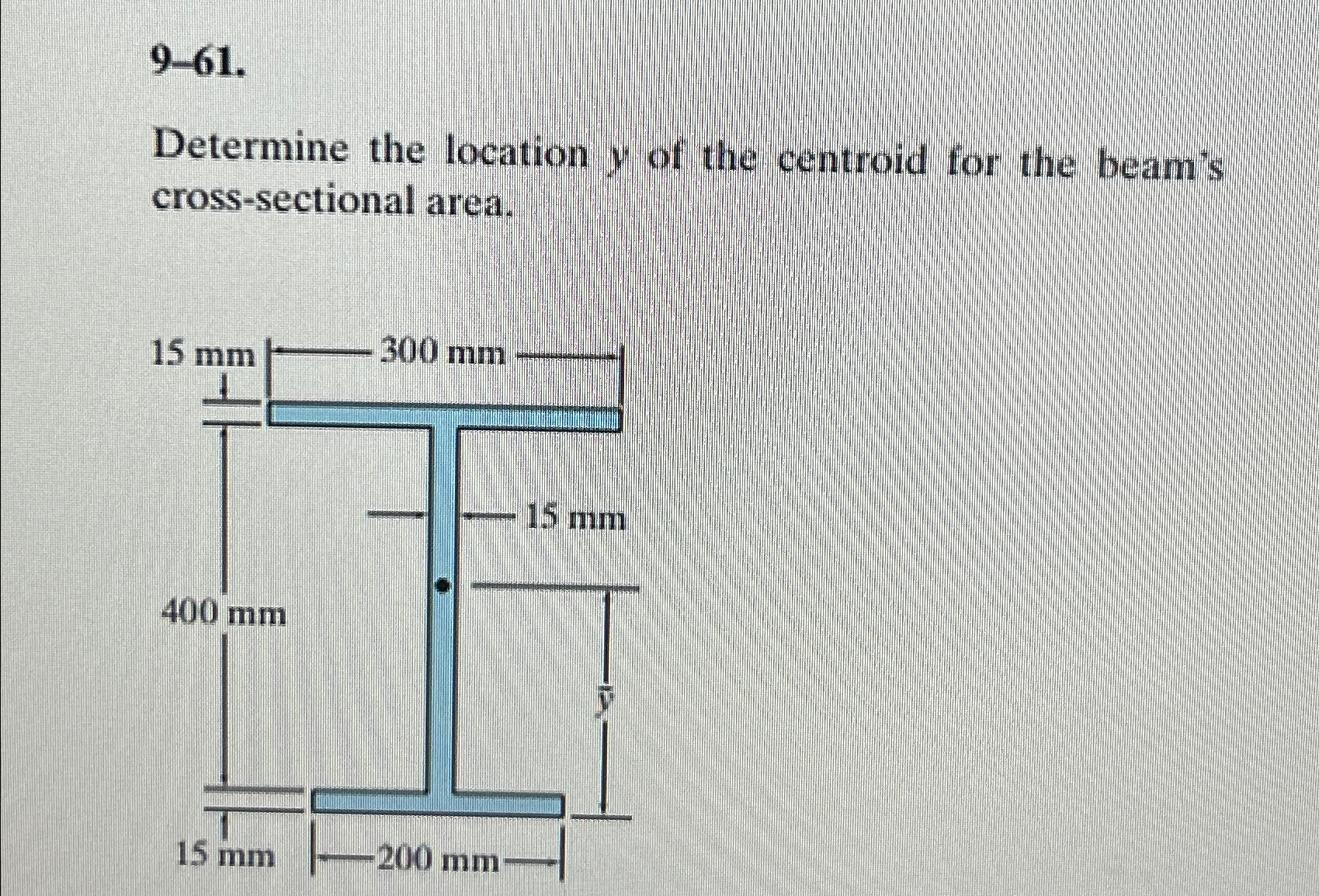 9 - 6 1 . Determine the location y of the