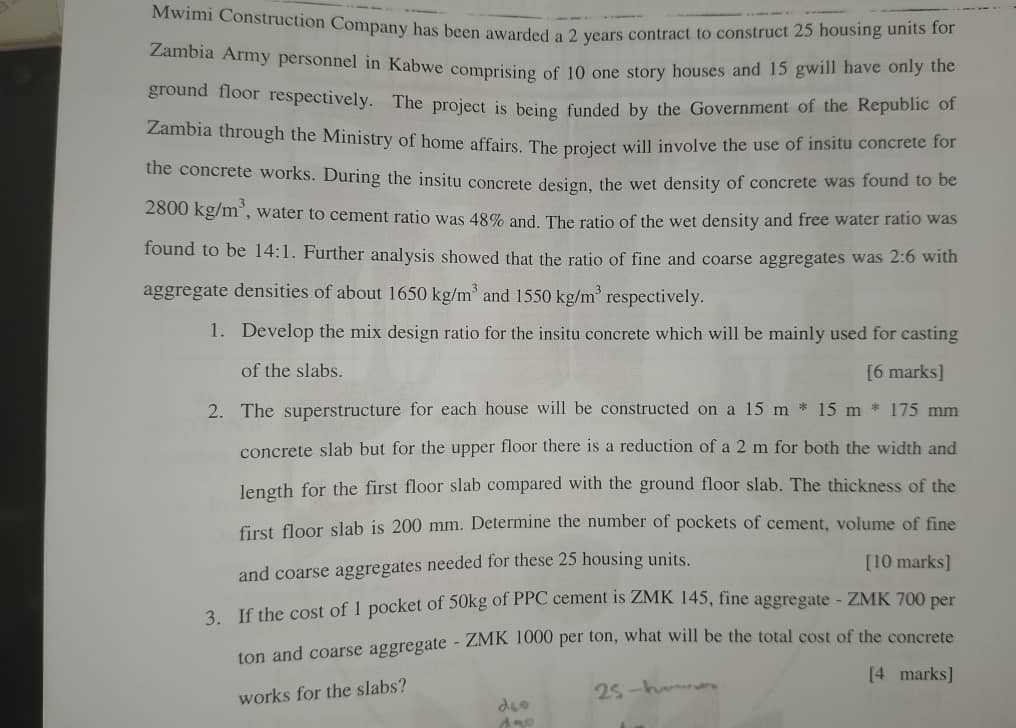 Mwimi Construction Company has been awarded a 2