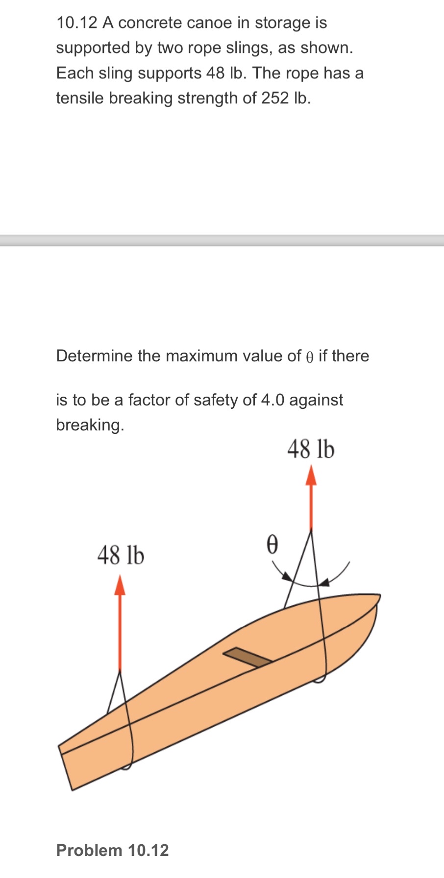 1 0 . 1 2 A concrete canoe in storage is